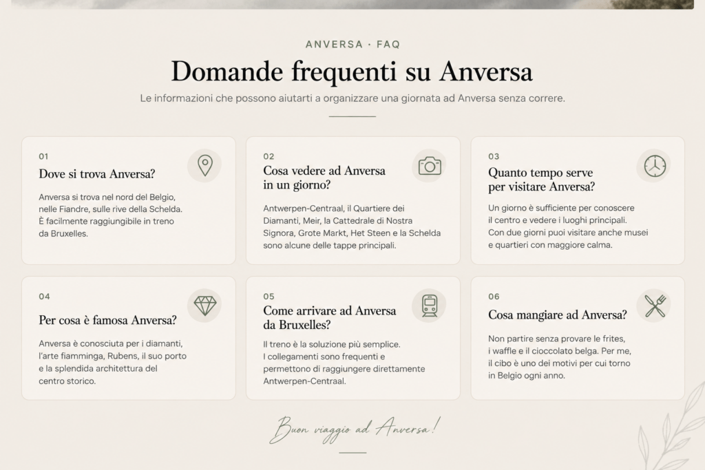 Domande frequenti su Anversa: cosa vedere, quanto tempo fermarsi e come arrivare da Bruxelles