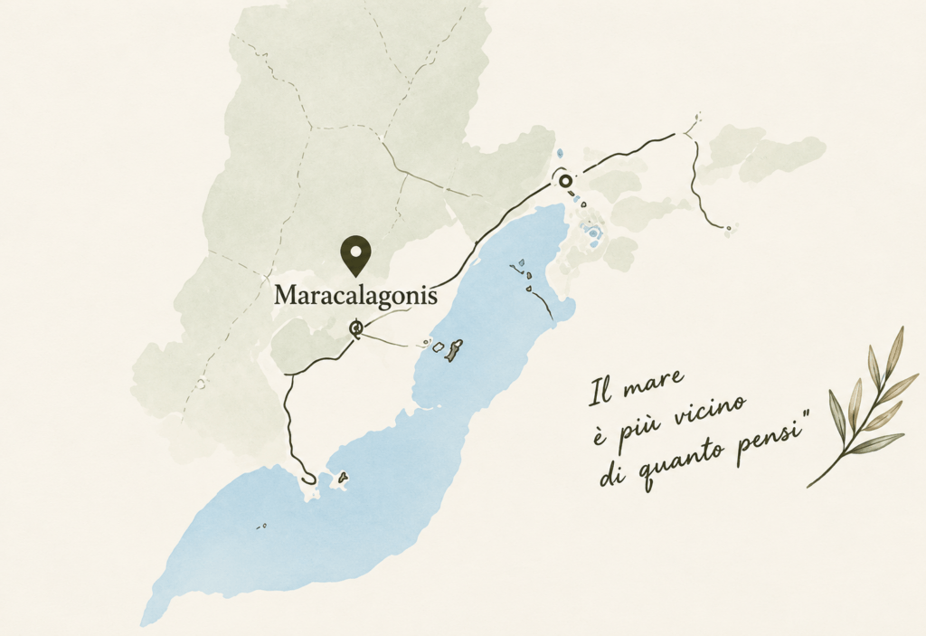 Mappa di Maracalagonis per raggiungere Sa Domu Lenta